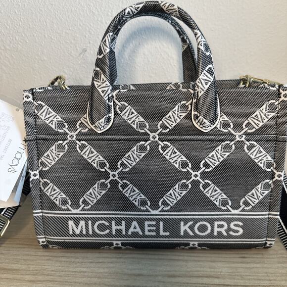 MICHAEL Kors Gigi SMALL EW Messenger in Black/White New NWT $278 - Picture 1 of 6